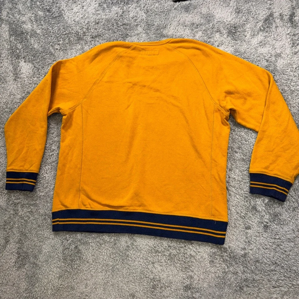 Levi's Men 3LGLK1944 Crewneck Sweatshirt Large Mustard Yellow Raglan Cotton